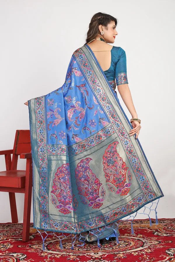 BLUE_WOVEN_WORK_ORGANZA_SAREE